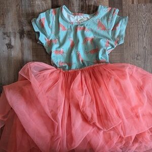 Girls' Aqua and Pink Tulle Dress